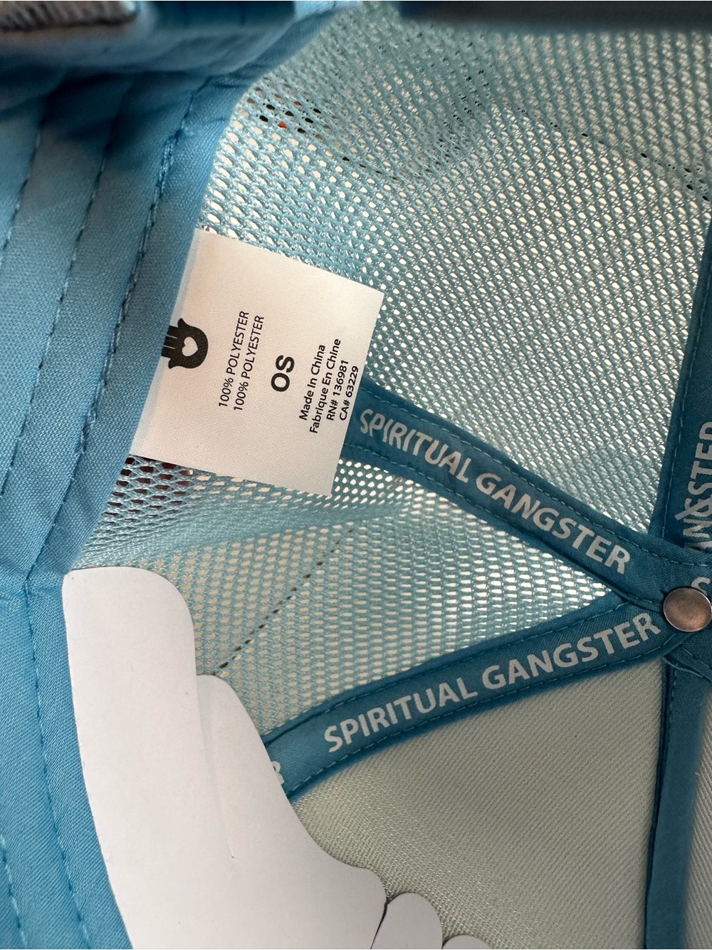 NWT Spiritual Gangster x Club Pilates Blue Trucker Hat Smiley Face Baseball Cap - Picture 7 of 7